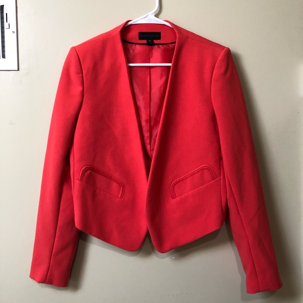 Bold Coral Worthington Hi-lo Blazer